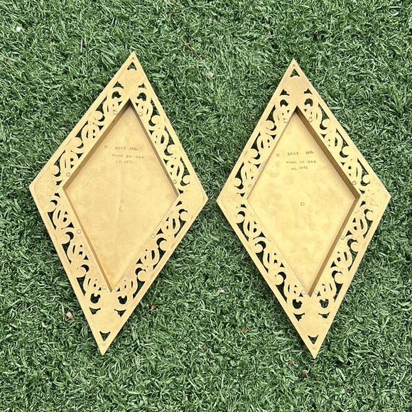 Vintage Dart Syroco Gold Diamond Lock & Key Wall Plaques No. 4271 - Picture 9 of 11